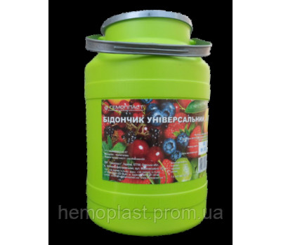 Бідончик універсальний 4 літрів пластиковий з кришкою і ручкою Гемопласт