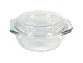 Кастрюля стеклянная жаропрочная с крышкой V 0,9 л (шт) - Стеклянная посуда