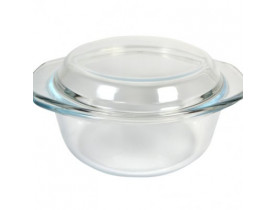 Кастрюля стеклянная жаропрочная с крышкой V 1,5 л (шт) - Стеклянная посуда