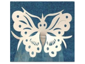 0390 Декор паперовий ажурний для бокалів у формі бабочки (уп 20 шт) / Декори паперові