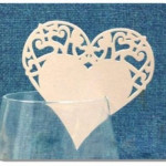 0391 Декор бумажный ажурный для бокалов в форме сердца (уп 20 шт)