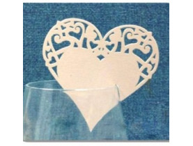 0391 Декор бумажный ажурный для бокалов в форме сердца (уп 20 шт) - Декоры бумажные