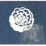 0393 Декор паперовий ажурний для бокалів у формі трояндочки (уп 20 шт)