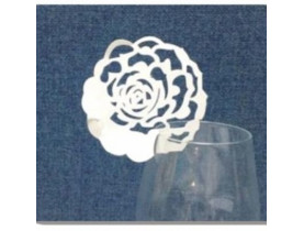 0393 Декор паперовий ажурний для бокалів у формі трояндочки (уп 20 шт) / Декори паперові