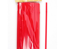 Трубочка пластикова із вигіном червоного кольору L 21 см ( 50 шт) / Витратні матеріали
