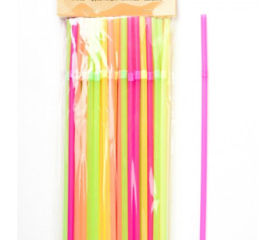 Трубочка пластикова із вигіном різних кольорів L 21 см ( 50 шт)