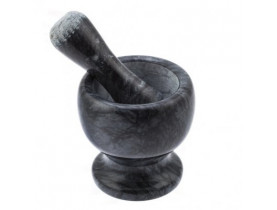 Ступка кам'яна з товкачем чорного кольору Н 11 см Ø 10 см (шт) - Кухонные аксессуары