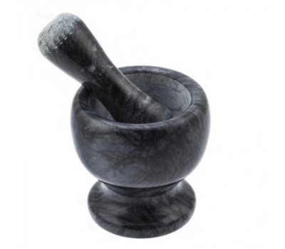 Ступка кам'яна з товкачем чорного кольору Н 11 см Ø 10 см (шт)