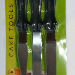 Шпатели кодитерские нержавеющие с черными ручками L 24 см (набор 3 шт)