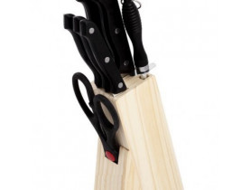 Ножи на деревянной подставке (набор 8 шт) - Ножи и ножницы кухонные