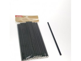 Трубочка паперова чорного кольору L 20 см (50 шт) / Витратні матеріали