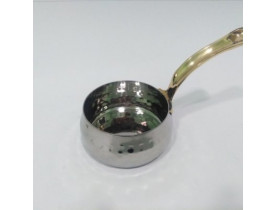 Кокотница из нержавеющей стали с латунной ручкой V 150 мл ( шт ) - Раздаточный инвентарь