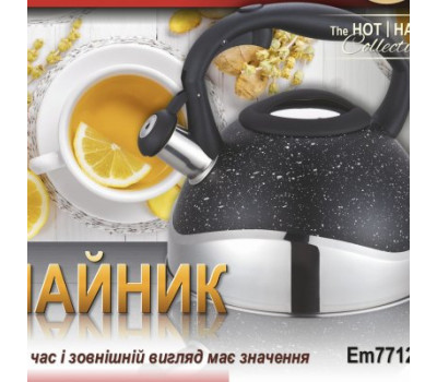 Чайник со свистком черный гранит V 3 л (шт)