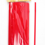Трубочка пластикова із вигіном червоного кольору L 28 см ( 50 шт)