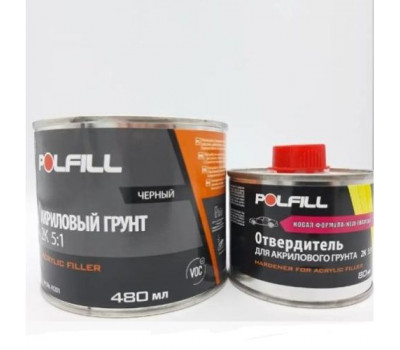 Polfill Грунт акриловый Polfill 5:1 Eco 0.4l чёрный+зат.0,08l (43201)