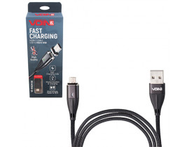 Кабель магнитный VOIN USB - Micro USB 3А, 2m, black (быстрая зарядка/передача данных) (VC-6102M BK) - Кабели USB