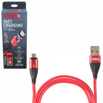 Кабель магнитный VOIN USB - Micro USB 3А, 2m, red (быстрая зарядка/передача данных) (VC-6102M RD)