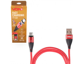 Кабель магнитный VOIN USB - Type C 3А, 2m, red (быстрая зарядка/передача данных) (VP-6102C RD) - Кабели USB