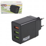 Зарядное устройство для PULSO 30W, 3 USB, QC3.0 (Port 1-5V*3A/9V*2A/12V*1.5A. Port 2/3-5V2.4A) (LC-34830 BK)