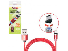 Кабель магнітний PULSO USB - Micro USB 2,4А, 1m, red (тільки заряджання) (MC-2301M RD) / Кабелі USB