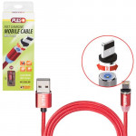 Кабель магнитный PULSO USB - Lightning 2,4А, 2m, red (только зарядка) (MC-2302L RD)