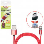 Кабель магнитный PULSO USB - Micro USB 2,4А, 2m, red (только зарядка) (MC-2302M RD)