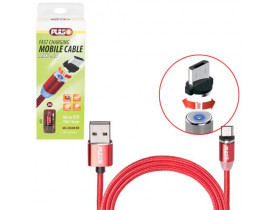 Кабель магнітний PULSO USB - Micro USB 2,4А, 2m, red (тільки заряджання) (MC-2302M RD) / Кабелі USB