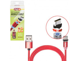 Кабель магнитный PULSO USB-Type C 2,4А, 2m, red (только зарядка) (MC-2302C RD) - Кабели USB