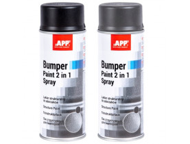 APP Краска аэрозольная Bumper Paint 2 в1 Spray структурная 400 мл, серая (020812) - Расходники для малярных работ