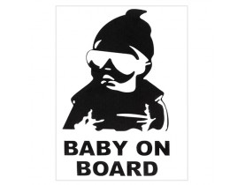 Наклейка  "Baby on board" (155х126мм) черный на проз. пленке ((10)) - Наклейка Разное