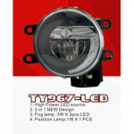 Фары доп.модель Toyota Cars/TY-967L/LED-12V9W+2W/FOG+Position Lamp/эл.проводка (TY-967-LED 2в1)