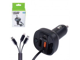 Модулятор FM 5в1 C35 12-24v 2USB 5V-3.1A Type C 5V-3.1A 3in1 charging cable BT5.0 RGB-ambient light (C35) / АКУСТИКА-МУЛЬТИМЕДІА