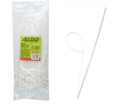 Хомут пластиковый Alloid 4.8 х 200 100шт/уп белый (PC-48200 W)