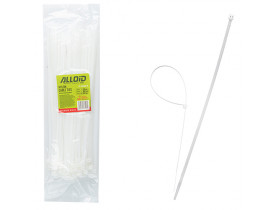 Хомут пластиковый Alloid 4.8 х 300 100шт/уп белый (PC-48300 W) - Хомуты пластиковые Alloid
