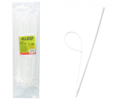 Хомут пластиковый Alloid 4.8 х 300 100шт/уп белый (PC-48300 W)