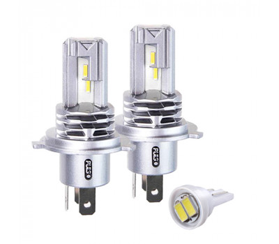 Набор Лампы PULSO M4-H4-H/L/LED-chips CREE/9-32v/2x25w/4500Lm/6000K + Подарок (Набор автоламп 4)