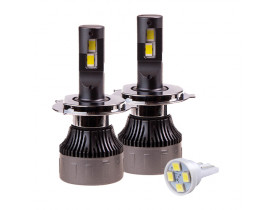 Набор Лампы PULSO M5/H4/LED-chips CSP/9-16v/2*70w/16000Lm/6500K + Подарок (Набор автоламп 8) - Лампы LED