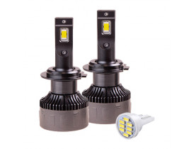 Набор Лампы PULSO M5/H7/LED-chips CSP/9-16v/2*70w/16000Lm/6500K+ Подарок (Набор автоламп 9) / Лампи LED