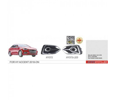 Фари додаткової моделі Hyundai Accent/2018-/HY-372W/ел.проводка (HY-372W)