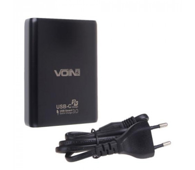 Зарядний пристрій VOIN 100W, 2 USB QC3.0 + 2 TYPE C (LC-10048 Bk)