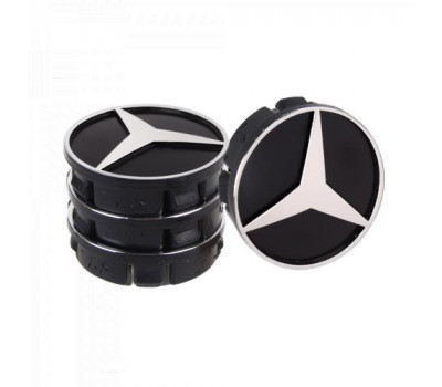 Заглушка колісного диска Mersedes 60x55 чорний ABS пластик (4шт.) 50942 (50942)
