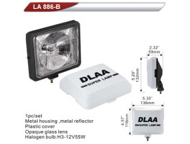 Фара додаткова DLAA 886B-W/H3-12V-55W/136*116mm/кришка (LA 886B-W) / Оптика універсальна