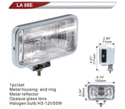 Фара додаткова DLAA 88E-W хром/H3-12V-55W/155*90mm (LA 88E-W)