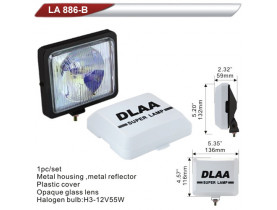 Фара додаткова DLAA 886B-RY/H3-12V-55W/136*116mm/кришка (LA 886B-RY) / Оптика універсальна