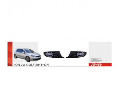 Фары доп.модель VW Golf-VI 2008-12/VW-469/9006-12V55W/эл.проводка (VW-469)