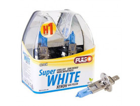 Лампы PULSO/галогенные H1/P14.5S 12v55w super white/plastic box (LP-12551) / Лампи головного світла
