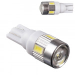 Лампа PULSO/габаритная/LED T10/6SMD-5630/12v/1w/240lm White with lens (LP-142446)