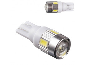 Лампа PULSO/габаритная/LED T10/6SMD-5630/12v/1w/240lm White with lens (LP-142446) - Лампы LED