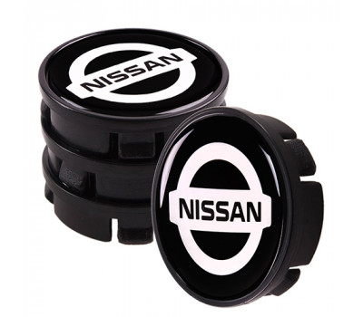 Заглушка колесного диска Nissan 60x55 прямая универсальная силиконовая (4шт.) (53147)