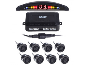 Парктроник Pulso LP-10180/LED/8 датчиков D=22mm/коннектор/black (LP-10180-black) - Парктроники-Камеры